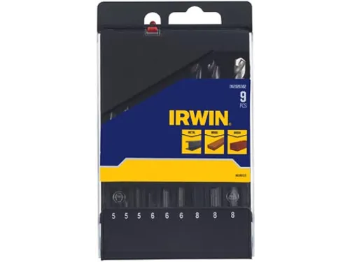 Irwin 9-delige Borenset Metaal Hout Steen