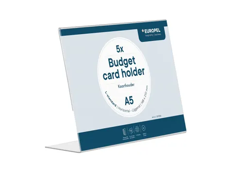 Kaarthouder Europel Budget A5 L-stand liggend 5st
