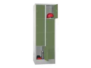 lockerkast,HxBxD 1850x600x500mm,2x4vakken,RAL7035,front RAL6011 - 3