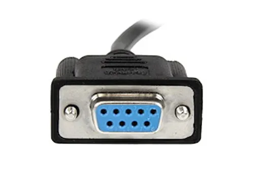 2m zwarte DB9 RS232 seriële nullmodemkabel F/F