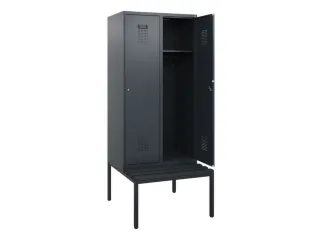 locker met bank,HxBxD 1950x800x815mm,2vak,vak B 400mm,cilinderslot - 1