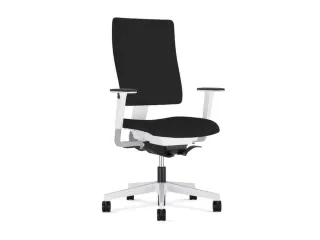 Bureaustoel Zwart Frame Wit Synchroonmechanisme Met Armleuning - 2