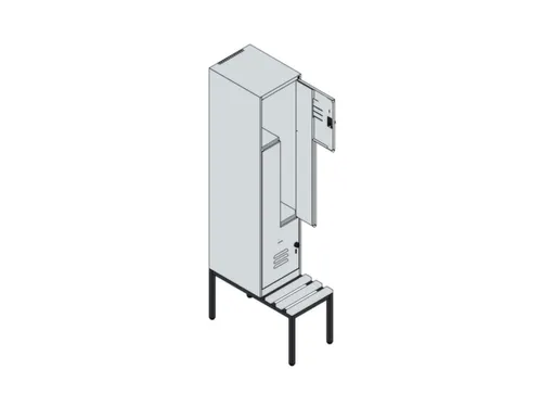 Z-garderobekast,HxBxD 2120x400x815mm,2vak,vak B 400mm,draaigrendel