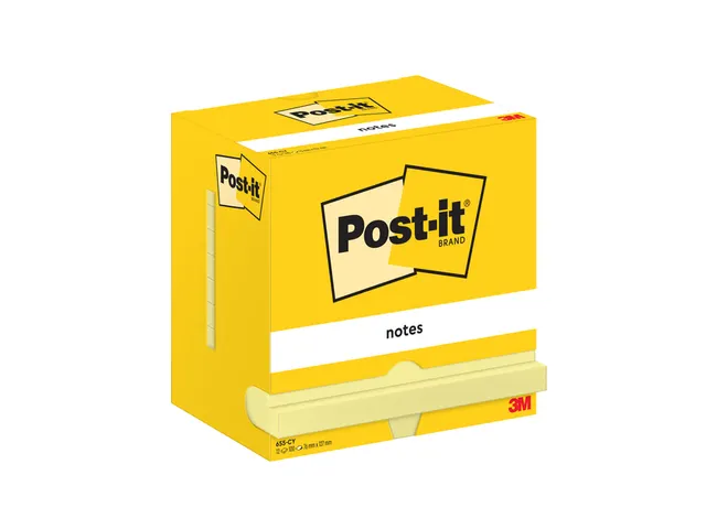 Memoblok Post-it 655 76x127mm geel 12 stuks