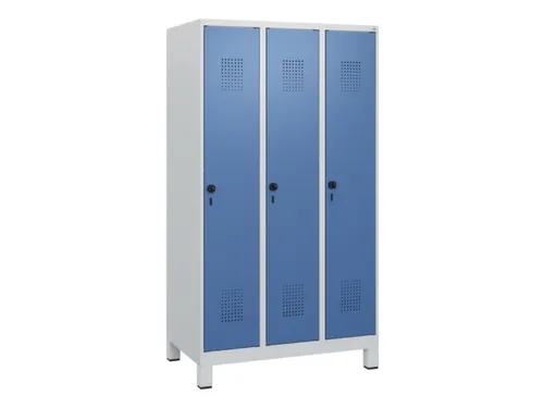 schoollocker,HxBxD 1630x900x500mm,3vak,vak B 300mm,draaigrendel,voeten