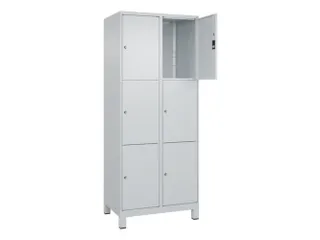 lockerkast,HxBxD 1950x800x500mm,2x3vakken,vak B 400mm,cil.-slot,voeten - 1