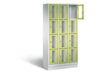 Lockerkast 1800x900x500mm 3x4 vakken Cilinderslot, Sokkel, RDS1108060 - 1