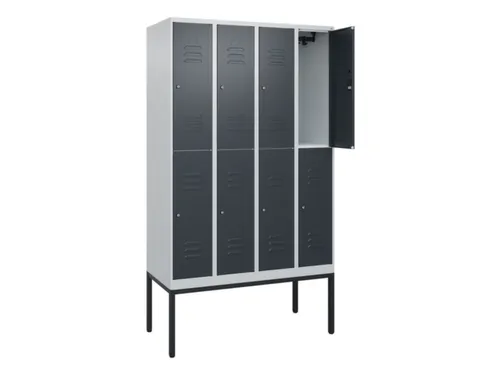 dubbeldekse locker,HxBxD 2120x1200x500mm,4x2vak.,vak B 300mm,cil.-slot