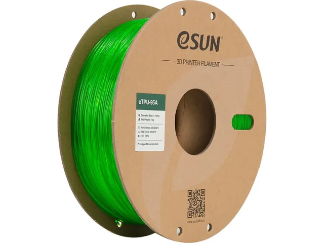3D Printer Filament eTPU-95A eSun 1,75mm Transparant Groen 1kg
