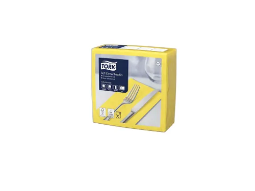 Tork 470252 Soft Dinnerservet 3-laags geel 39x39cm