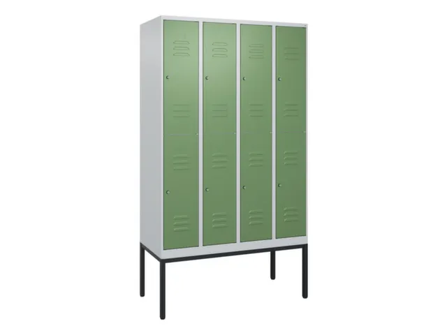 dubbeldekse locker,HxBxD 2120x1200x500mm,4x2vak.,vak B 300mm,cil.-slot
