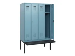 locker met bank,HxBxD 1950x1200x815mm,4vak,vak B 300mm,cilinderslot