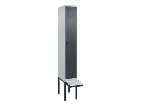 locker met bank,HxBxD 2120x300x815mm,1vak,vak B 300mm,draaigrendel