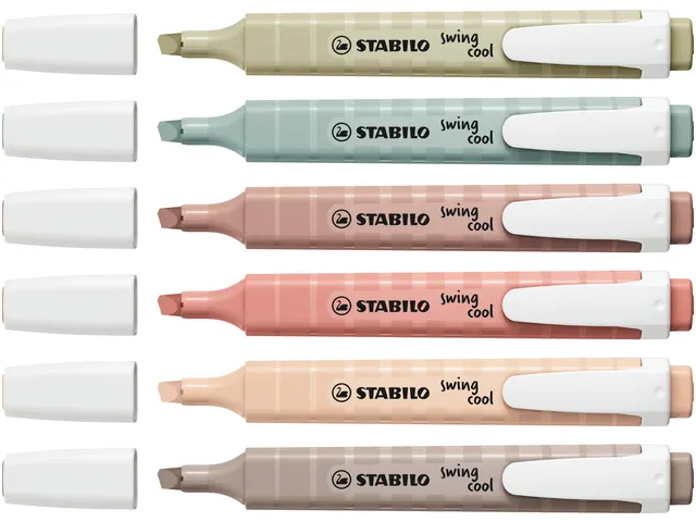 Markeerstift STABILO Swing cool nature assorti 6 stuks