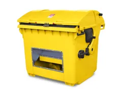 strooigoedbak,HxBxD 1035x1360x765mm,HDPE,geel,deksel geel