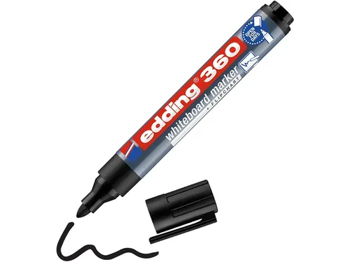 Whiteboardmarker edding 360 rond 1.5-3mm zwart blister