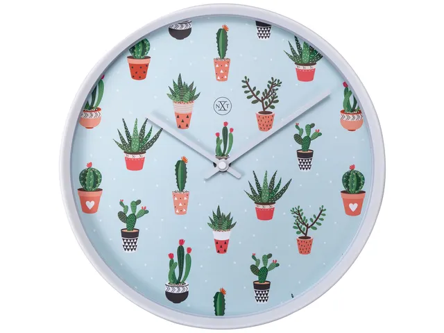 Wandklok nXt Cactus dia 30cm kunststof wit