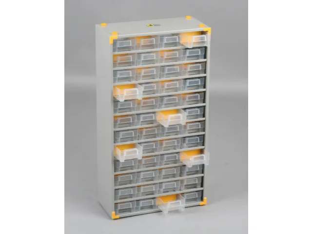 assortimentskast,HxBxD 565x300x140mm,48lade(s),laden transparant