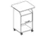 chariot,HxlxP 1130x550x470mm,3niveaux,1armoires,Bl-blanc