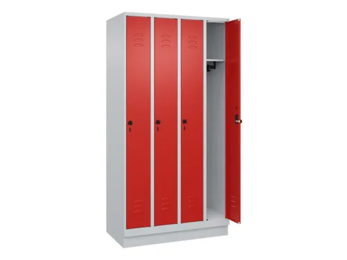 locker,HxBxD 1950x1000x500mm,4vak,vak B 250mm,draaigrendel,sokkel