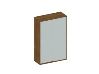 Schuifdeurkast 1540x1000x430mm Romp Noten Decor Front Lichtgrijs - 1