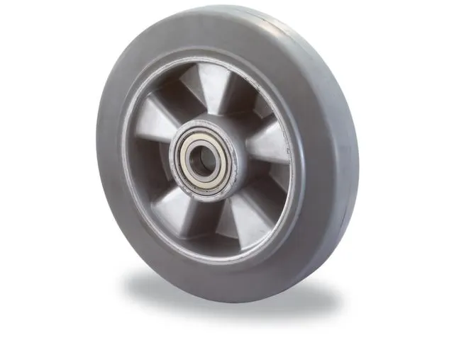 Wiel 300kg 160x50mm Aluminium Velg Elastische Band Grijs