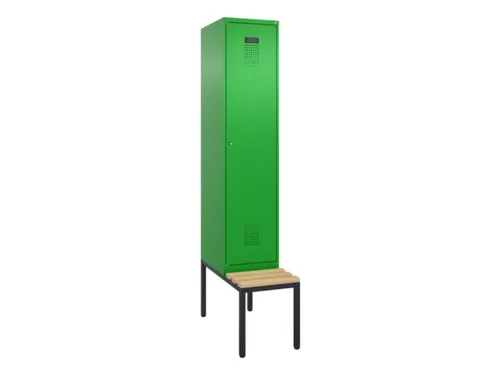 locker met bank,voor scheiding van kleding,HxBxD 2120x400x815mm,1vak