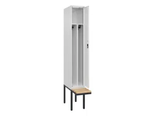 locker met bank,voor scheiding van kleding,HxBxD 2120x300x815mm,1vak - 1