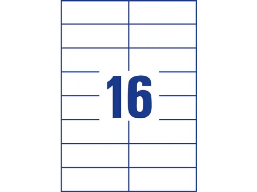 Etiket Avery Zweckform 3484 105x37mm wit 1600stuks