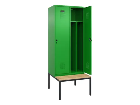 locker met bank,voor scheiding van kleding,HxBxD 2120x800x815mm,2vak