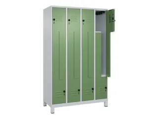 Z-garderobekast,HxBxD 1950x1200x500mm,vak B 150/300mm,draaigrendel - 2