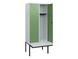 locker met bank,HxBxD 1950x800x815mm,2vak,vak B 400mm,cil.-slot - 2