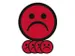 Magneet smiley 25mm emotie bedroefd rood 5 stuks
