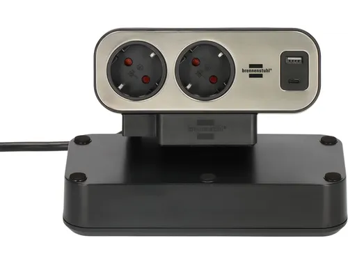 Stekkerdoos Brennenstuhl Estilo bureau duplex 10-voudig 1 USB C, 1 USB