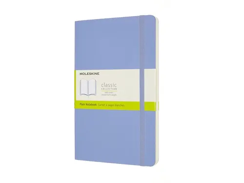 Notitieboek Moleskine large 130x210mm blanco soft cover hydrangea blue