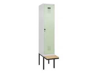 locker met bank,voor scheiding van kleding,HxBxD 2120x400x815mm,1vak - 2