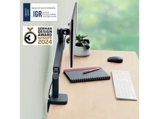 Monitorarm Leitz Ergo ruimtebesparend enkel donkergrijs - 17