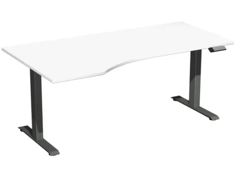 In hoogte verstelbaar bureau in vrije vorm,HxBxD 730-1230x1800x1000mm