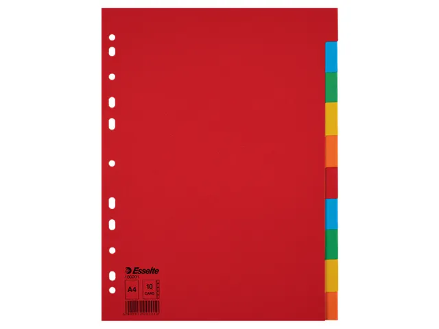 Tabbladen Esselte A4 11-gaats Karton 10-delig Blanco Tabs Kleur