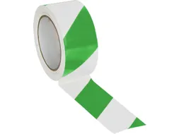 vloermarkeertape,PVC,groen/wit,band LxB 10mx50mm