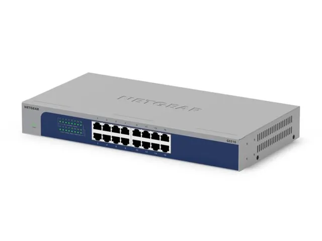 NETGEAR GS516-300EUS, Unmanaged, Gigabit Ethernet (10/100/1000), Rack-