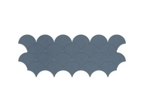 Akoestische PET-vilt Japanse Golf tegels blauw 30x26cm 22 stuks