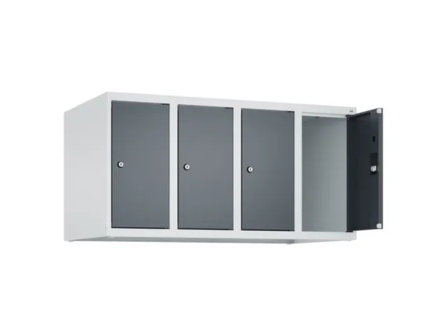 opzetkast,v. locker,4vak.,vak B 250mm,HxBxD 500x1000x500mm,vleugeldeur
