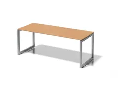 bureau,HxBxD 740x2000x800mm,blad beuken,sledeframe zilverkleurig