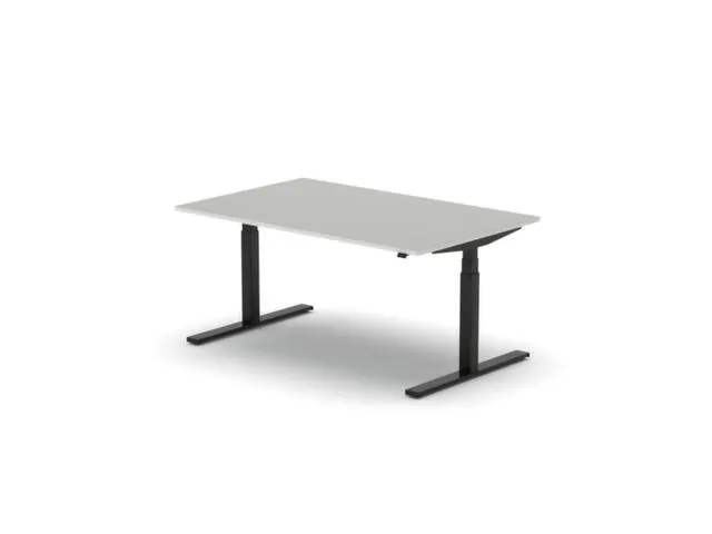 Elektrisch ihv bureau,HxBxD 650-1310x1600x1000mm,blad lichtgrijs