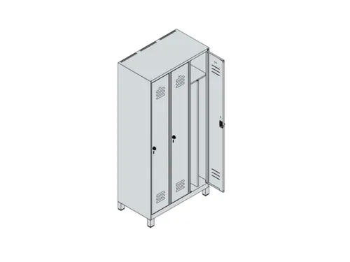 locker voor scheiding van kleding,HxBxD 1950x900x500mm,3vak