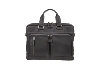 Laptop aktetas Alassio CAMPO. Zwart leer. - 1