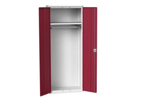 Lockerkast 2000x800x550mm 1 vak, dubbele vleugeldeur, RAL7035 +RAL3004