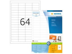 HERMA 4607 Premium etiketten A4 48,3x16,9mm Wit 12800 stuks