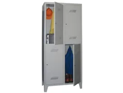 dubbeldekse locker,HxBxD 1850x800x500mm,2x2vak.,RAL7035,front RAL5012